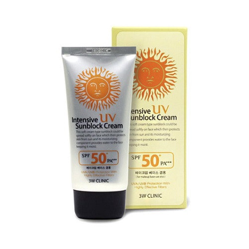 3W Clinic Intensive UV Sunblock Cream SPF50 Сонцезахисний крем, 70 мл