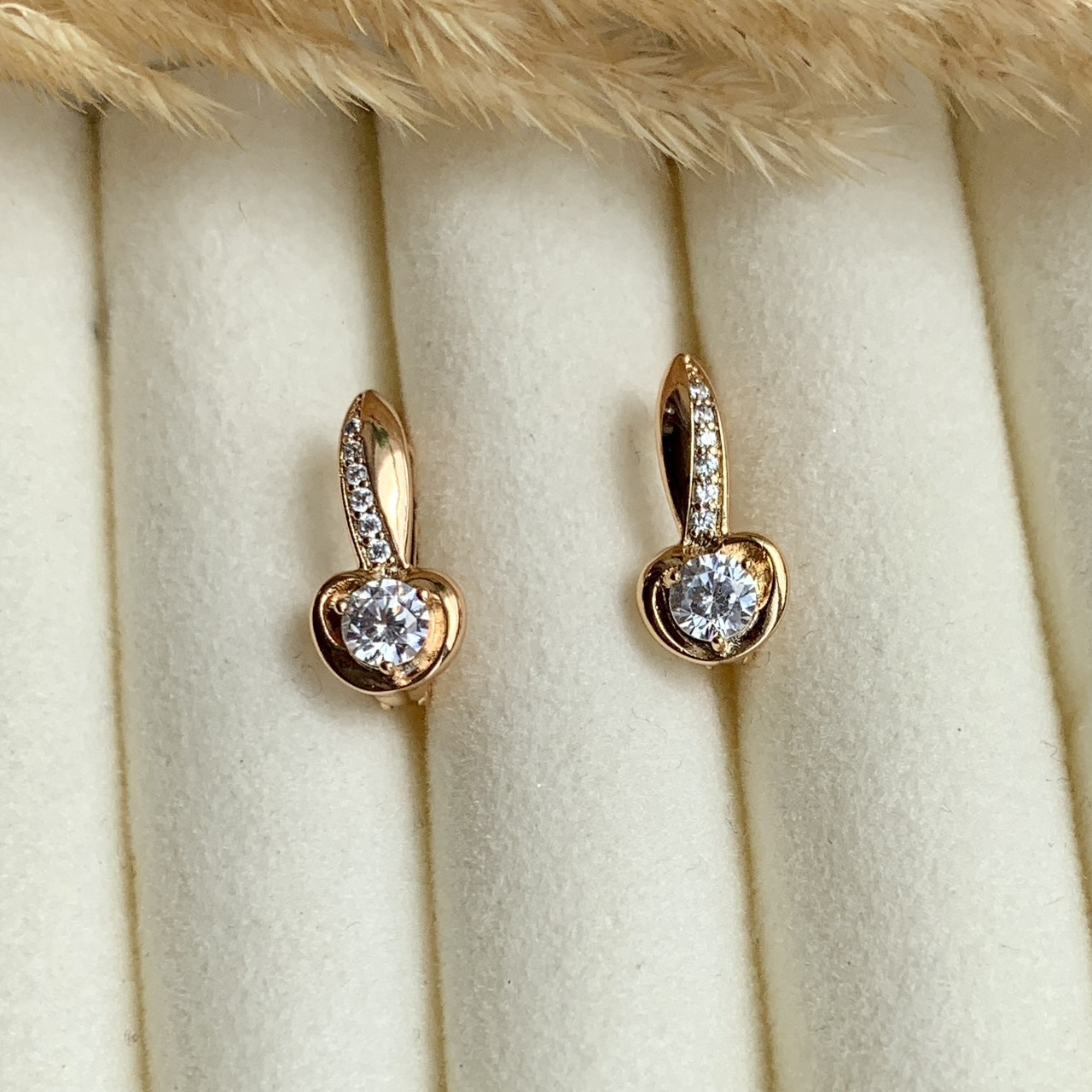 Купить Детские сережки сердечки из медицинского золота. Ювелирная ...