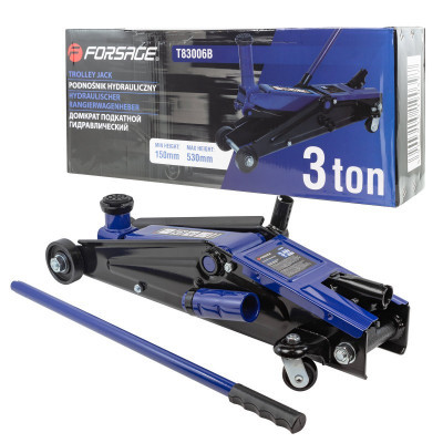 Домкрат підкатний гідравлічний 150-530 мм 3т Forsage F-T83006B Код:16904, фото 1