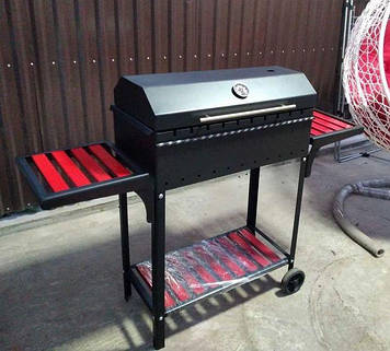 Мангал із кришкою для барбекю EKO BBQ 67 см. Зі столиками, посилений