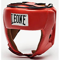 Боксерський шолом для змагань шкіряний Leone Contest Red S червоний
