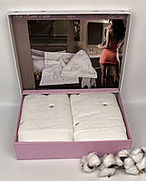 Полотенца Maison D'or 2шт Soft Hearts Set White-Pink