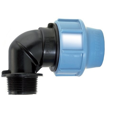 Косинець обтискний Unigeta DN 25х3/4" (НР) для труби з поліетилену (УФ захист) Італія 1008025003001, фото 1