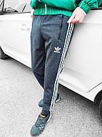 Мужские спортивные штаны Adidas серые весенние осенние Адидас на резинке хлопковые L (Bon)