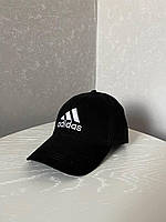 Мужская кепка Adidas коттоновая черная | Бейсболка женская Адидас на лето (Bon)