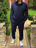 Мужской спортивный костюм оверсайз весна-осень Синий , Качественный мужской спортивный костюм с капюшоном