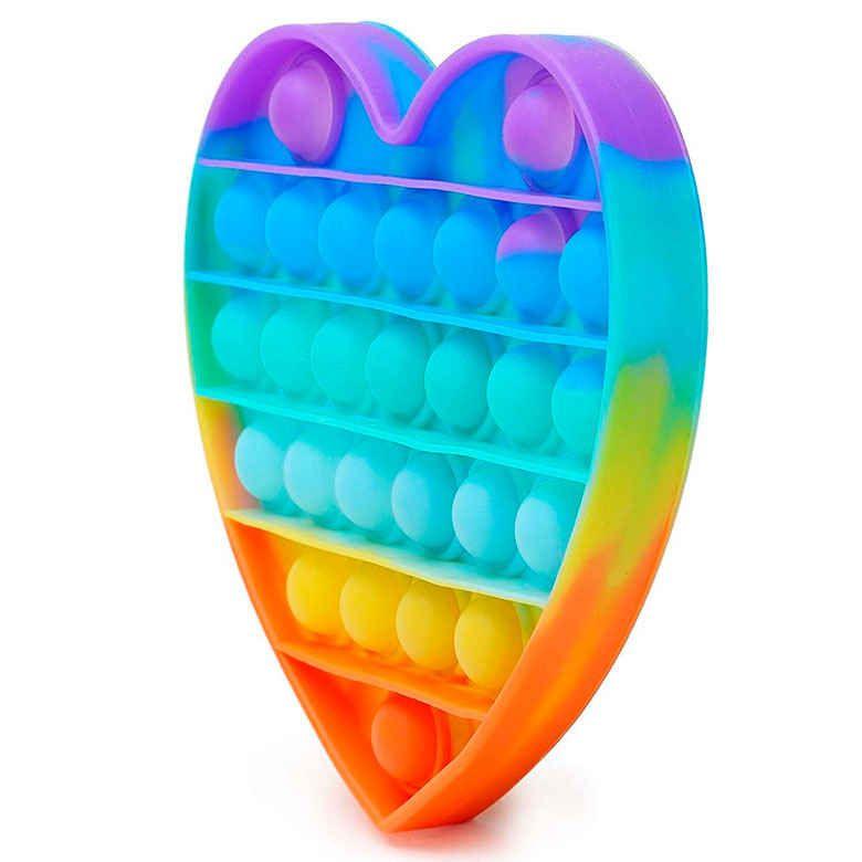 Сенсорная игрушка Pop It, поп ит, Нажми пузырь пупырышки антистресс, Сердце Multicolored Bubble-12-S4 - фото 4 - id-p1829374312
