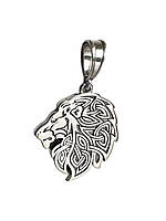 Серебряная подвеска, мужской кулон, мужество, лев
