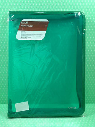 Канц Папка на блискавці А4 ”Axent” /1801-26-A/ прозора зелена (1/24/96), фото 2