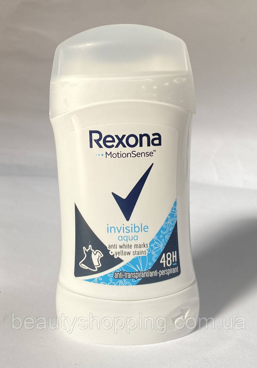 Rexona Invisible Aqua black&white твердий антиперспірант невидимий на чорном та білому