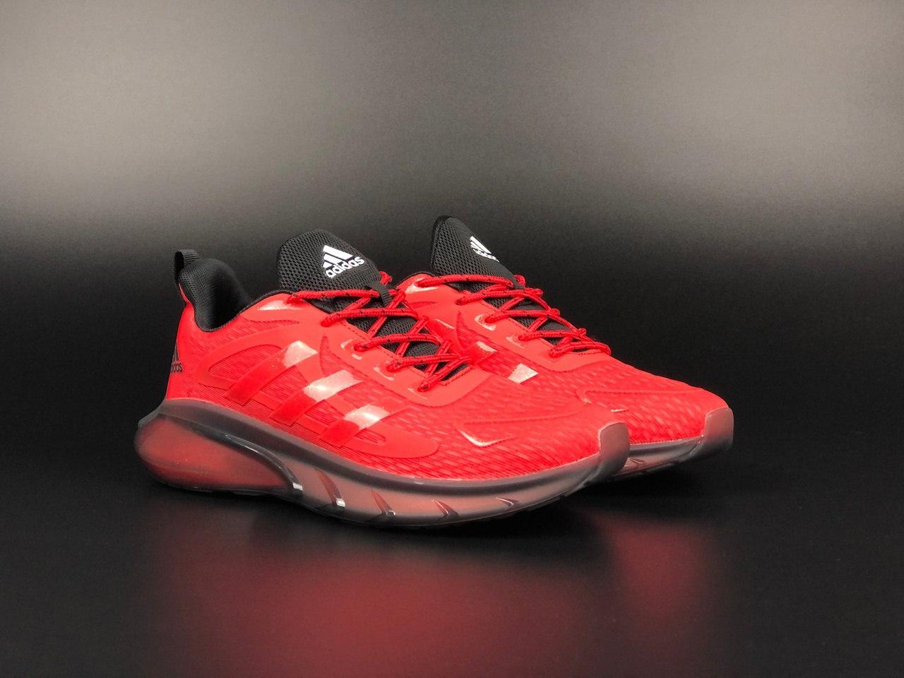 Кросівки чоловічі Adidas червоні модні бігові кросівки текстиль