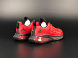 Кросівки чоловічі Adidas червоні модні бігові кросівки текстиль, фото 2
