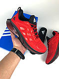 Кросівки чоловічі Adidas червоні модні бігові кросівки текстиль, фото 9
