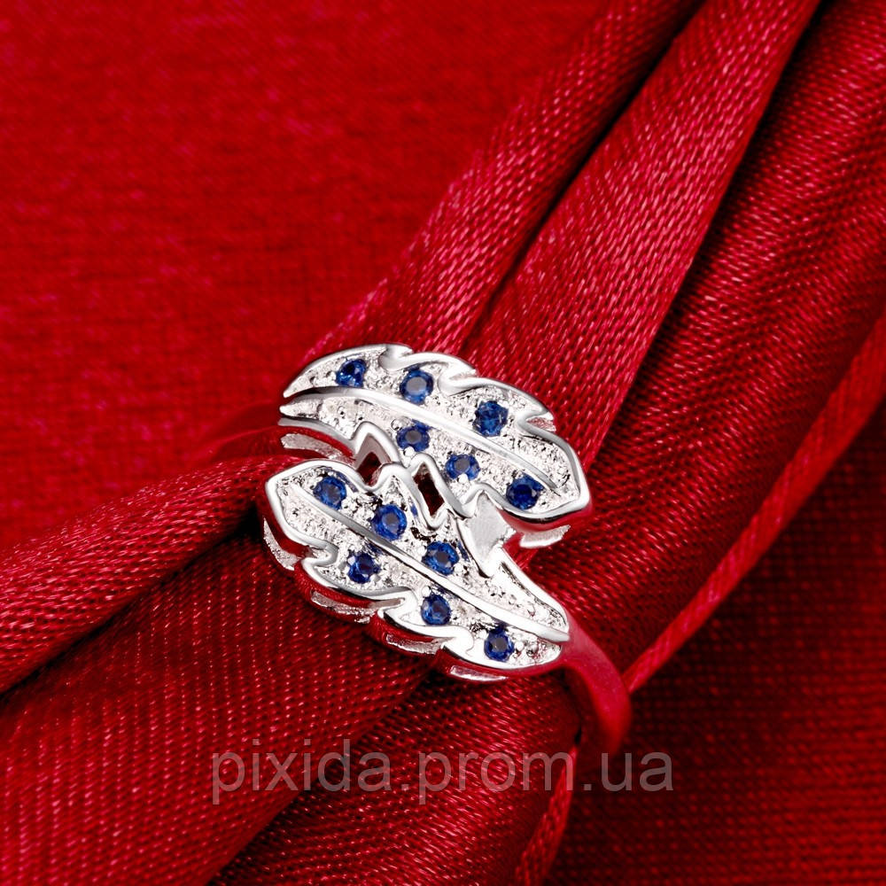 Кольцо папоротник покрытие 925 серебро 3 цвета на выбор - фото 5 - id-p310150269