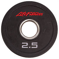Блины (диски) полиуретановые с хватом и металлической втулкой d-51мм Life Fitness 2,5кг