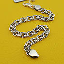 Чоловічий срібний браслет бісмарк. Чорнений браслет на руку ширина ланки 7 мм. Срібло 925. Довжина 19 см, фото 7