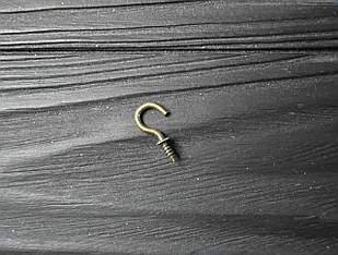 Металевий напівкруглий гачок, гачок-саморіз, фурнітура, колір бронза, розмір 22х10 мм