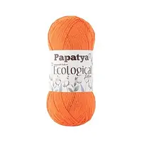 PAPATYA ECOLOGICAL Cotton (Папатья Эколожикал Коттон) № 702 оранжевый (Пряжа 100% хлопок, нитки для вязания)