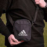 Мессенджер Adidas черный с сеткой | Сумка через плечо Адидас барсетка (My)