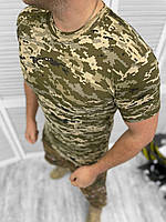 Мужская тактическая футболка пиксель зсу хлопок одежда для военных