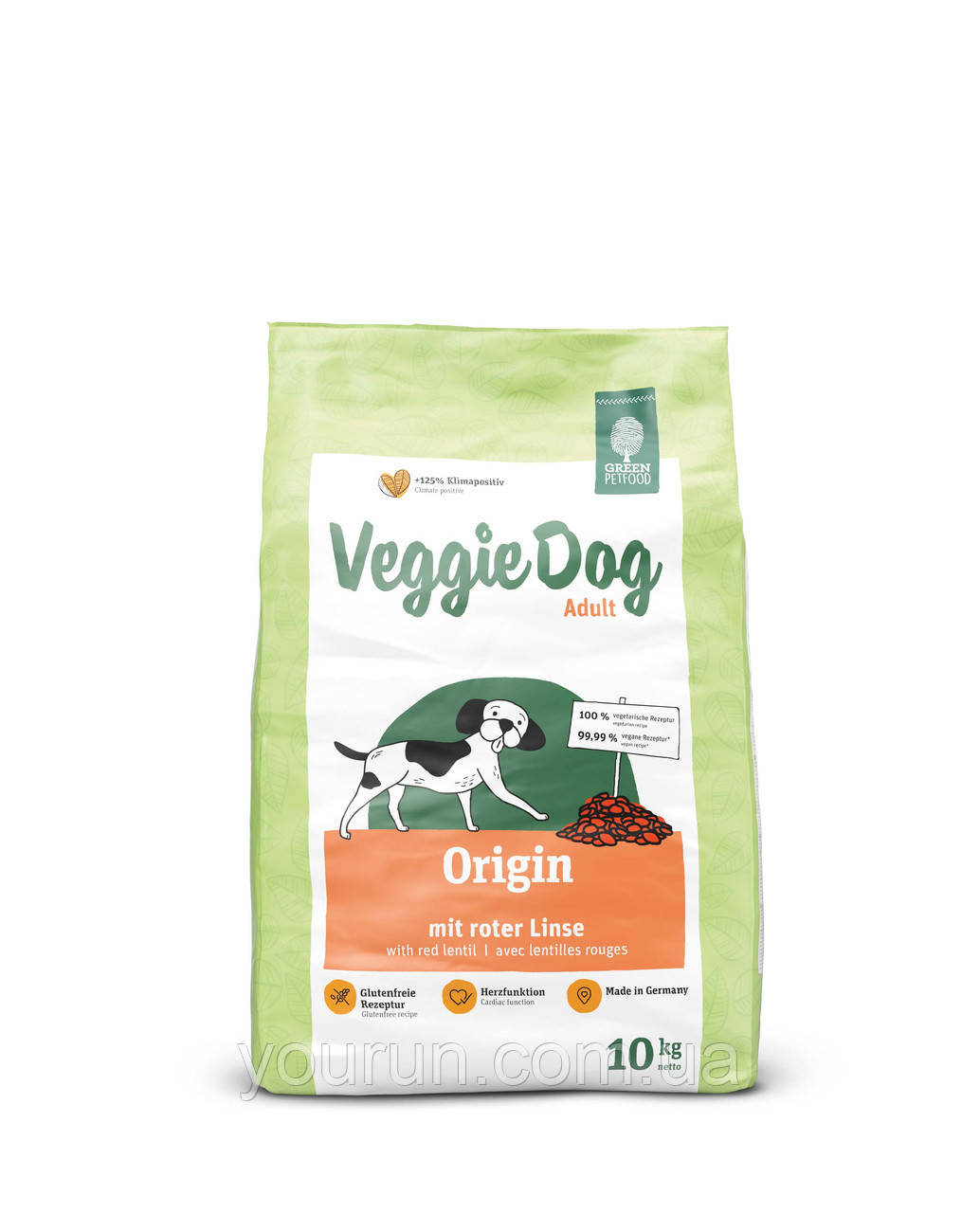 VeggieDog Origin Adult беззерновий — вегетаріанський корм для дорослих собак із червоною сочевицею 10 кг
