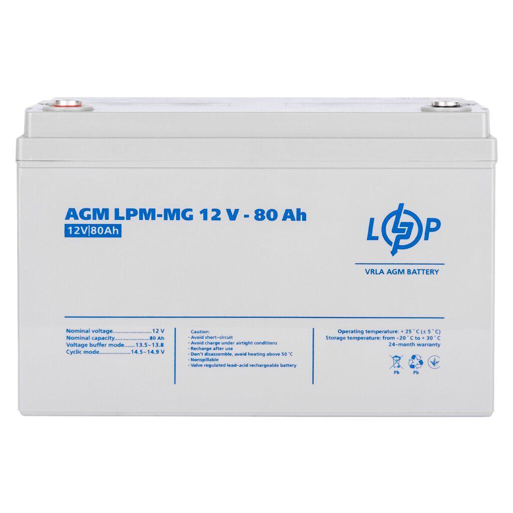 Акумулятор мультигелевий LogicPower AGM LPM-MG 12 V - 80 Ah, фото 1