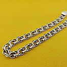 Чоловічий срібний браслет бісмарк. Чорнений браслет на руку ширина ланки 7 мм. Срібло 925. Довжина 19 см, фото 8