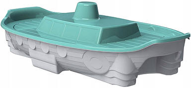 Дитяча пластикова пісочниця у формі корабля Doloni (03355/4). Сіро-берюзовий