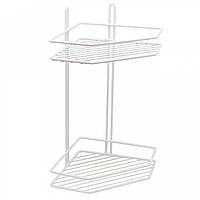 Полиця для ванної кутова 2 - ярусна біла