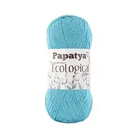 PAPATYA ECOLOGICAL Cotton (Папатья Эколожикал Коттон) № 606 бирюзовый (Пряжа 100% хлопок, нитки для вязания)