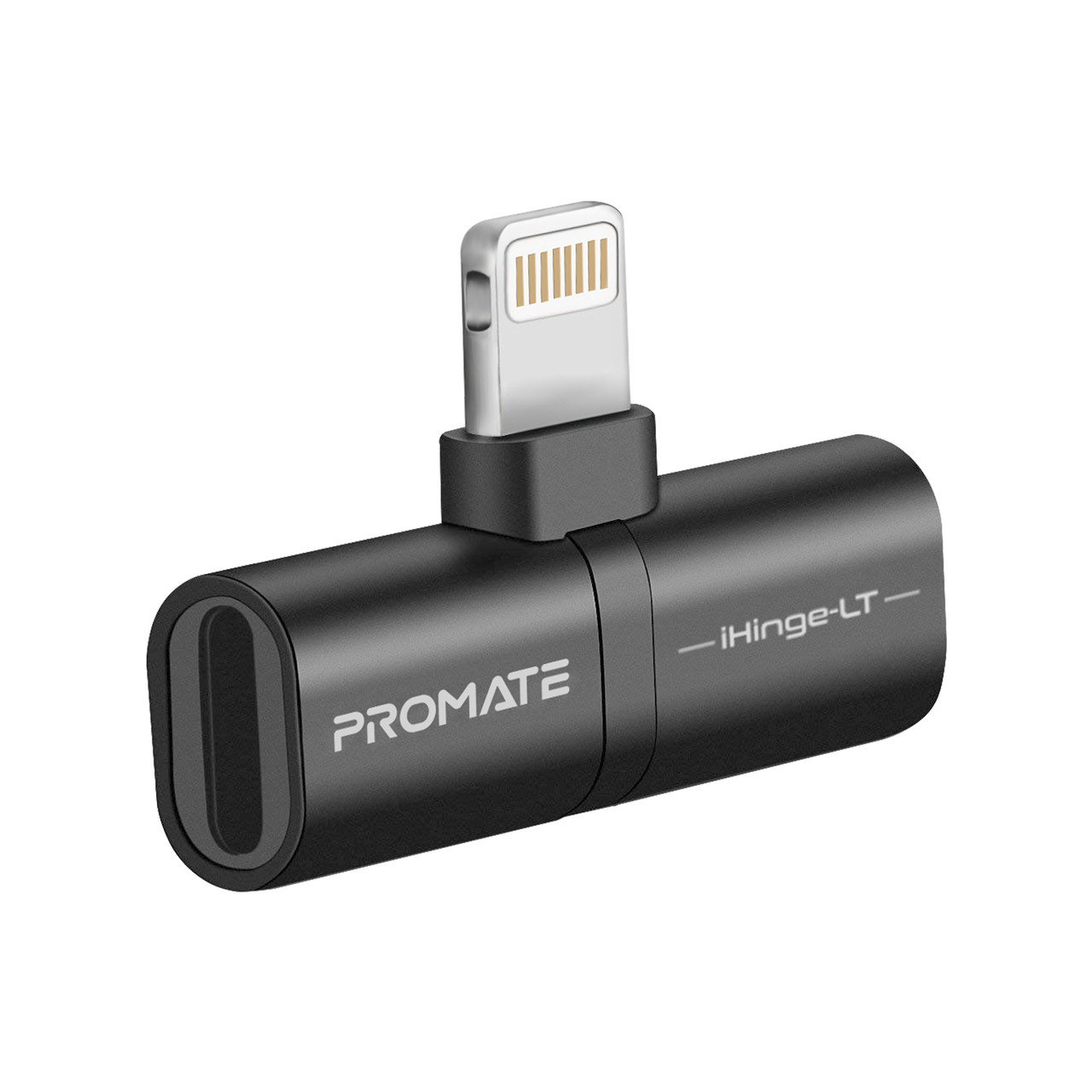 Перехідник Promate iHinge 2 в 1 Lightning to Lightning Audiо & Sync/Charge Black (ihinge-lt.black)