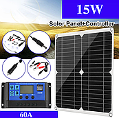 Гнучка сонячна панель вологозахищена P11M 15Вт з контролером W88-C 12/24V 60A