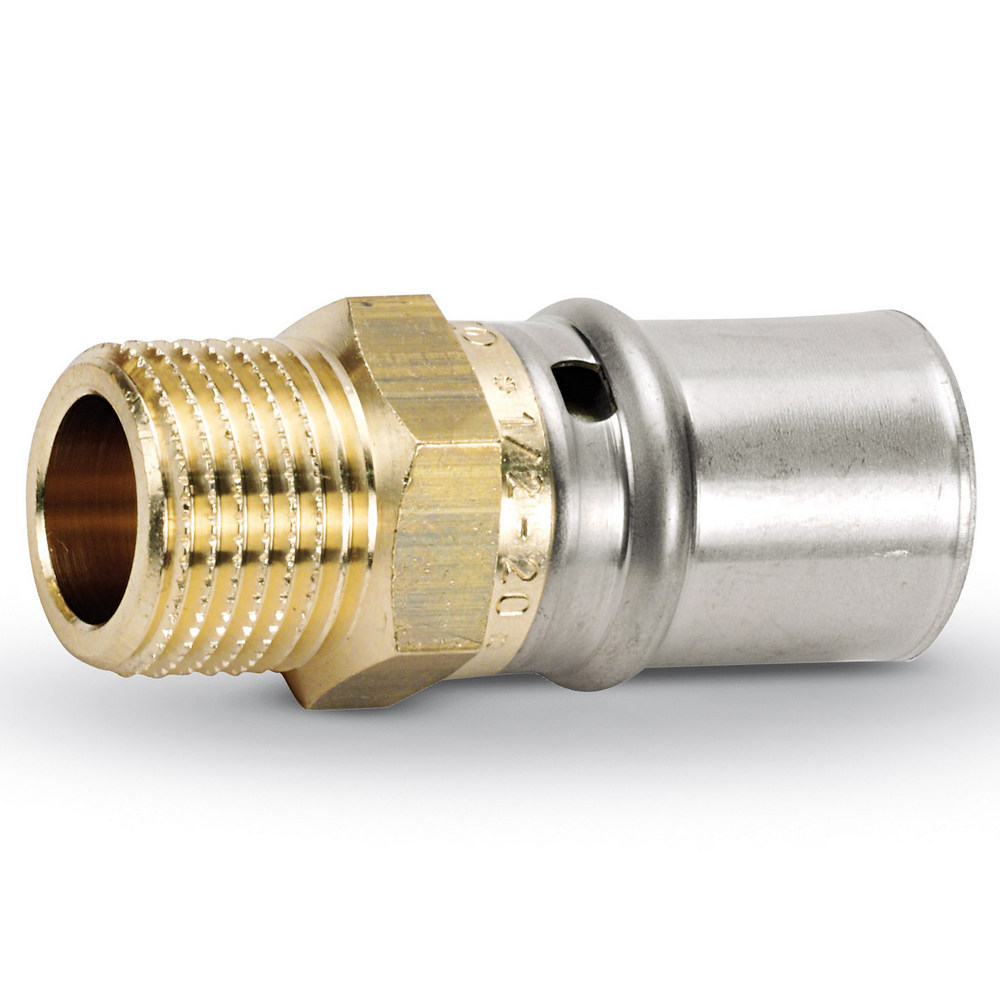 Муфта прес перехідна Bonomi DN 16х3/4" НР для металопластикових труб (профіль ТН) 40011606, фото 1