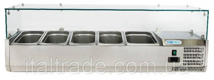 Вітрина холодильна для топінгу Forcold G-VRX1400-380 на 4xGN1/3 + 1xGN1/2, фото 1