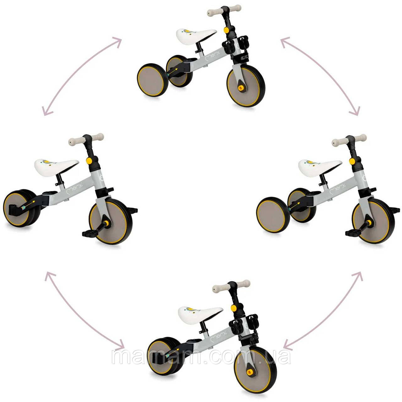 Дитячий біговел - велосипед MoMi Loris 4в1 Yellow, фото 1