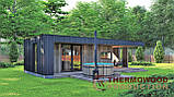 Каркасна баня 9,5х4,7м High-Tech Sauna 02 під ключ у сучасному стилі хай-тек від виробника ThermoWood, фото 5