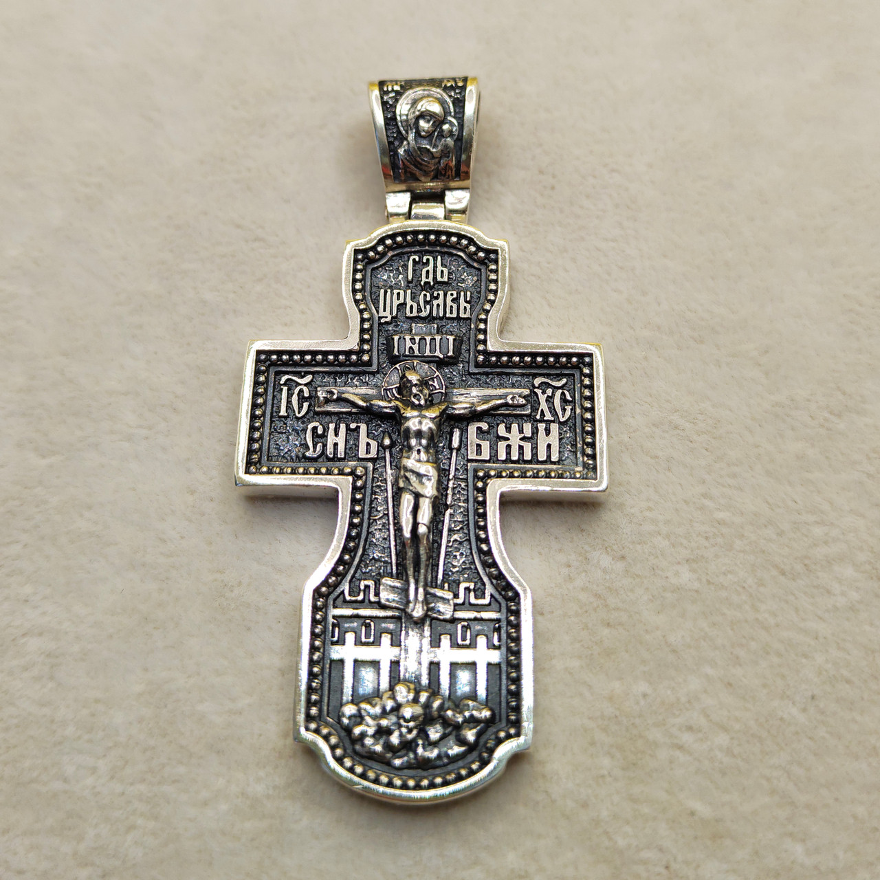 Серебряный большой крест для мужчины 925 проба нательный православный ...