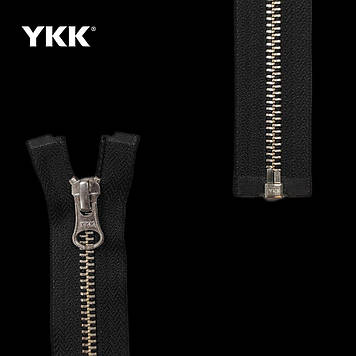 Блискавка тракторна металева нікель ykk 5 75 см колір чорний