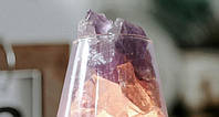 Компактна соляна лампа Doctor-101 Agata. Сольовий світильник нічник з гімалайською сіллю і фіолетовим кварцем, фото 8