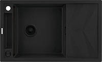 Мойка кухонная Deante Magnetic, гранит, прямоугольная, с крылом, 820х500х219мм, чаша - 1, накладная, черный