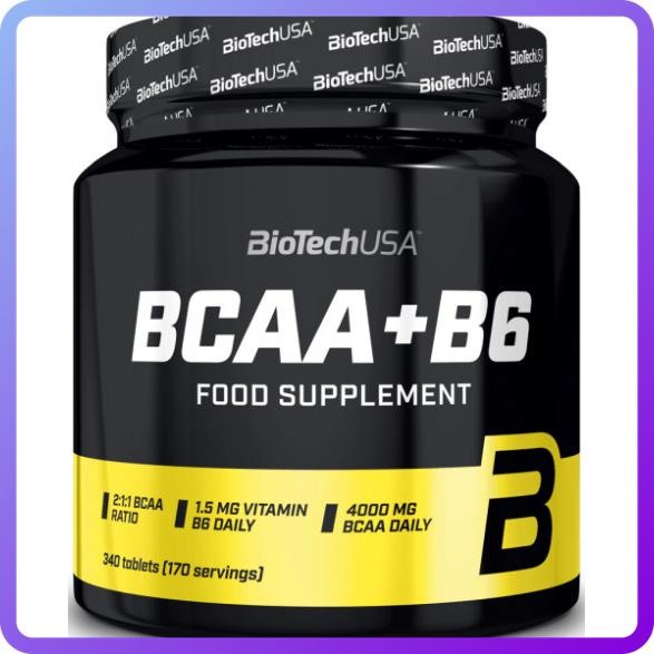 Амінокислоти BCAA BioTech BCAA + B6 (340 таб) (101321)