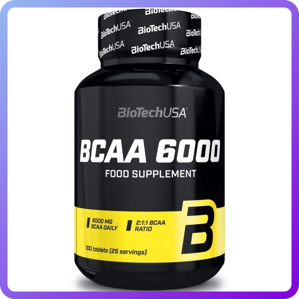 Амінокислоти BCAA BioTech BCAA 6000 (100 таб) (333663)
