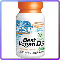 Веганский Витамин D3 Doctor's Best Vegan Vitamin D3 2500IU (60 желевых капсул) (227180)