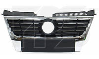 Решетка радиатора VW Passat B6 05-10 хром рамка, черные ребра, под маленький логотип (FPS) 3C0853651PWF