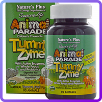 Комплекс для Улучшения Пищеварения для Детей Natures Plus Animal Parade Tummy Zyme (90 капс) (105994)