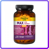Витамины и Минералы для Женщин без Железа Country Life Max for Women (120 желатиновых капсул) (338310)