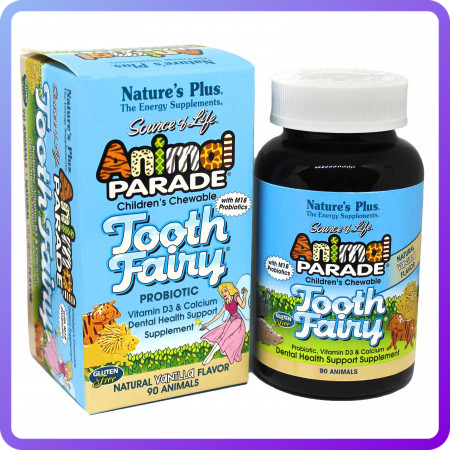 Пробіотик для Здоров'я Зубів для Дітей Natures Plus Animal Parade Tooth Fairv (90 жев таблеток) (106052)