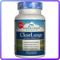 Комплекс для Поддержки Легких Экстра Сила RidgeCrest Herbals Clear Lungs Extra Strength (60 желевых капсул)