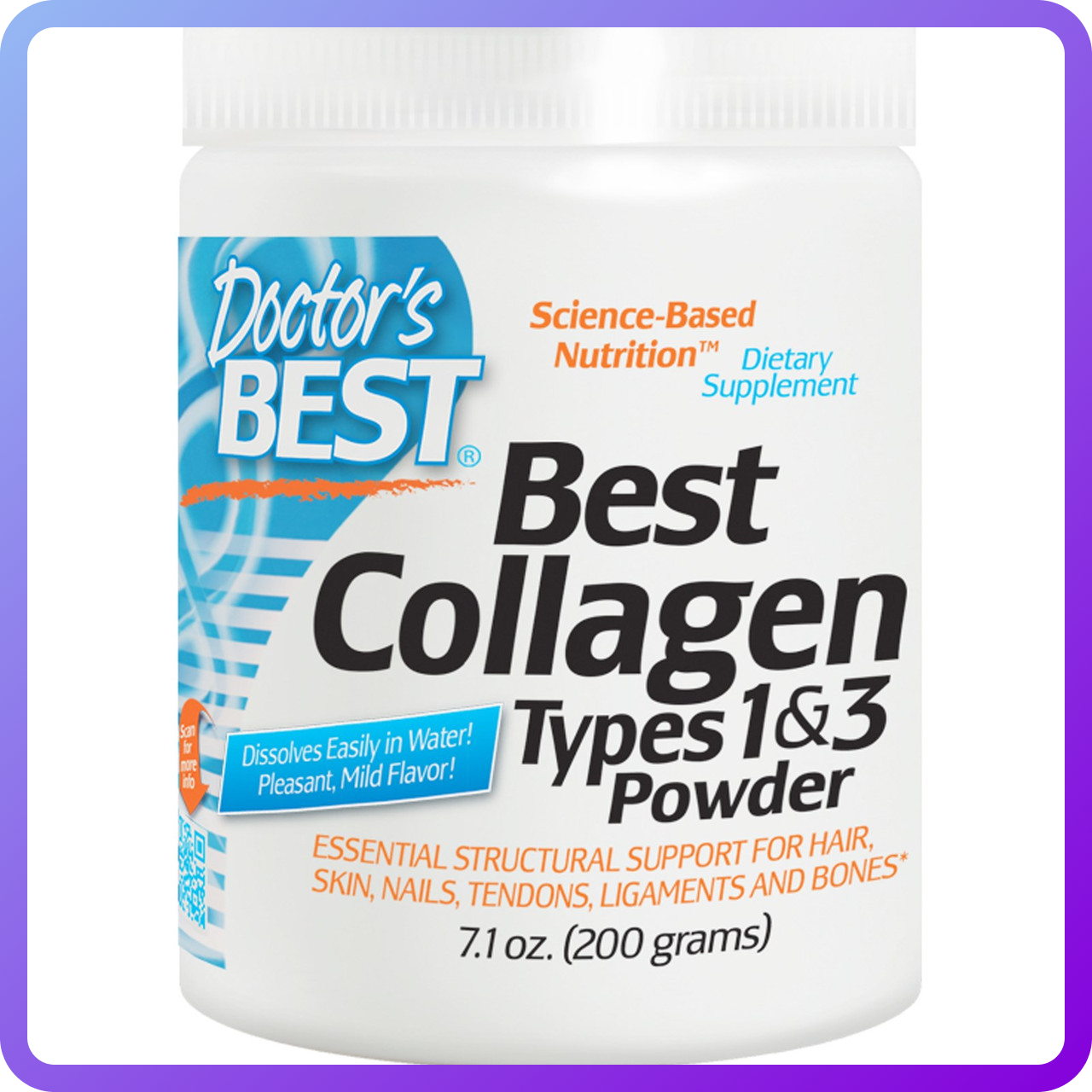 Препарат для відновлення суглобів і зв'язок Doctor's s Best Collagen Type 1+3 (200 г) (101637)