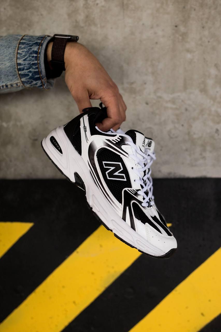 Кросівки чоловічі New Balance 530 білий із чорним літніми спортивними легкими core баланс